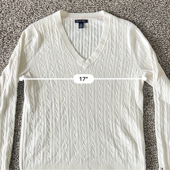 Vintage Y2K Tommy Hilfiger Cable Knit V-Neck Sweater - Prep Coastal Old Money - Picture 11 of 12